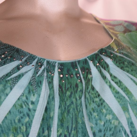 Jane Ashley Woman Floral Blouse, Watercolors, Size 2X - Picture 4 of 14